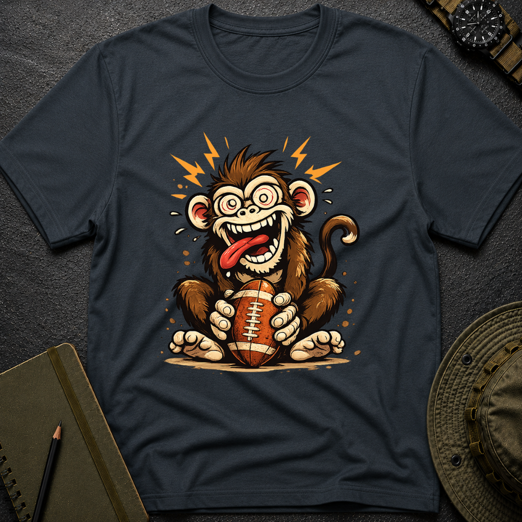 Monkey F'in a Football T-shirt