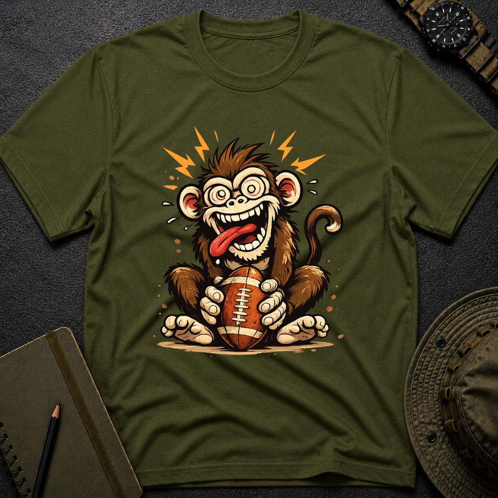 Monkey F'in a Football T-shirt