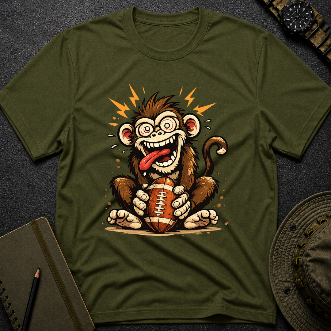 Monkey F'in a Football T-shirt